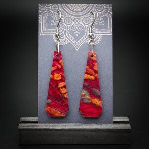 Scarlet Flame Large Polygon Earrings - Choose your favorite pair